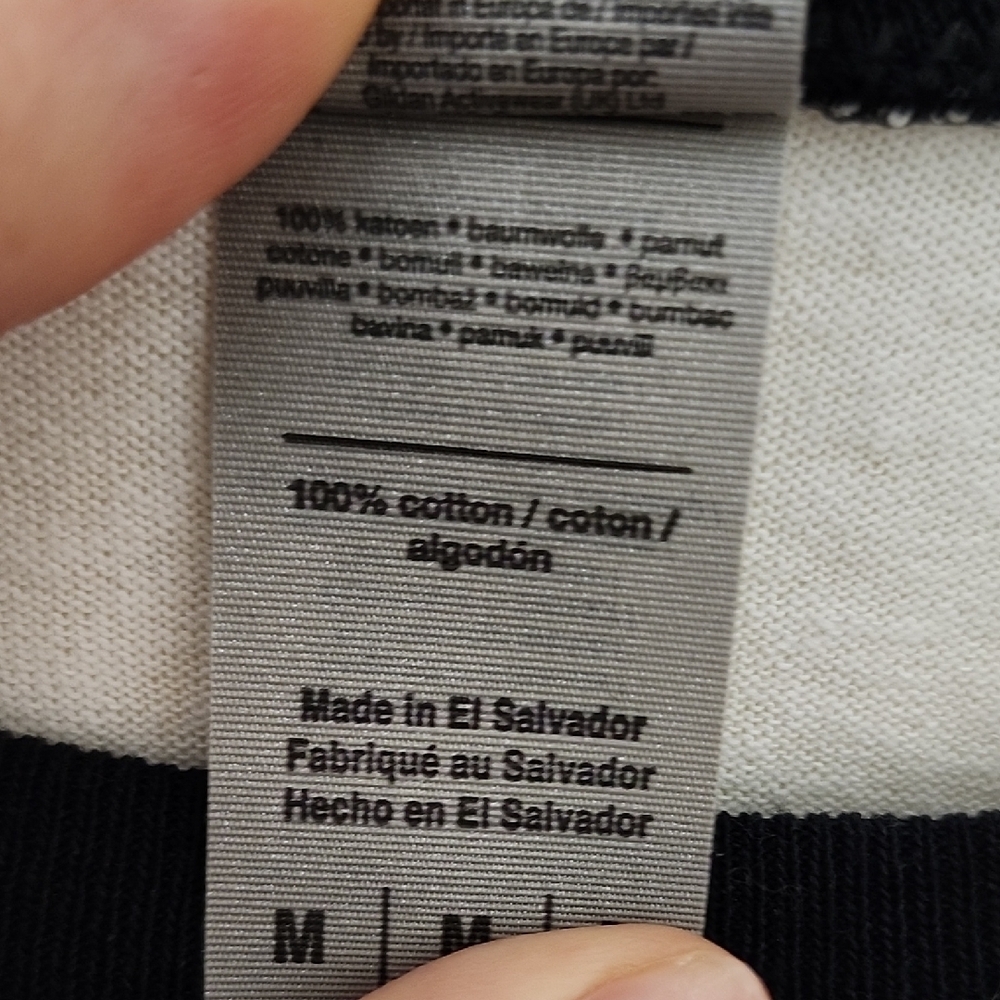 Gildan Black and White Raglan Tee - Picture 3 of 5